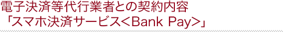 dqϓsƎ҂Ƃ̌_e uX}zσT[rX<Bank Pay>v
