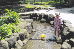 八坂台児童公園に復活させたいせせらぎ