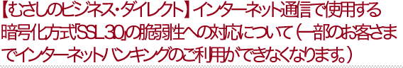 yނ̃rWlXE_CNgzC^[lbgʐMŎgpÍSSL 3.0̐Ǝ㐫ւ̑Ήɂāiꕔ̂q܂ŃC^[lbgoLÔpłȂȂ܂Bj