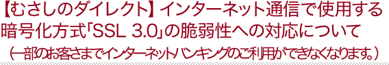 yނ̃_CNgzC^[lbgʐMŎgpÍSSL 3.0̐Ǝ㐫ւ̑Ήɂāiꕔ̂q܂ŃC^[lbgoLÔpłȂȂ܂Bj