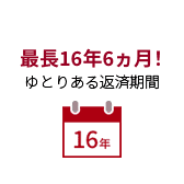 最長16年6ヵ月！ゆとりある返済期間