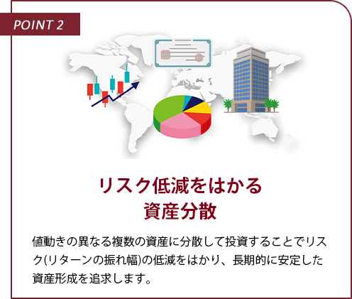 リスク低減をはかる 資産分散