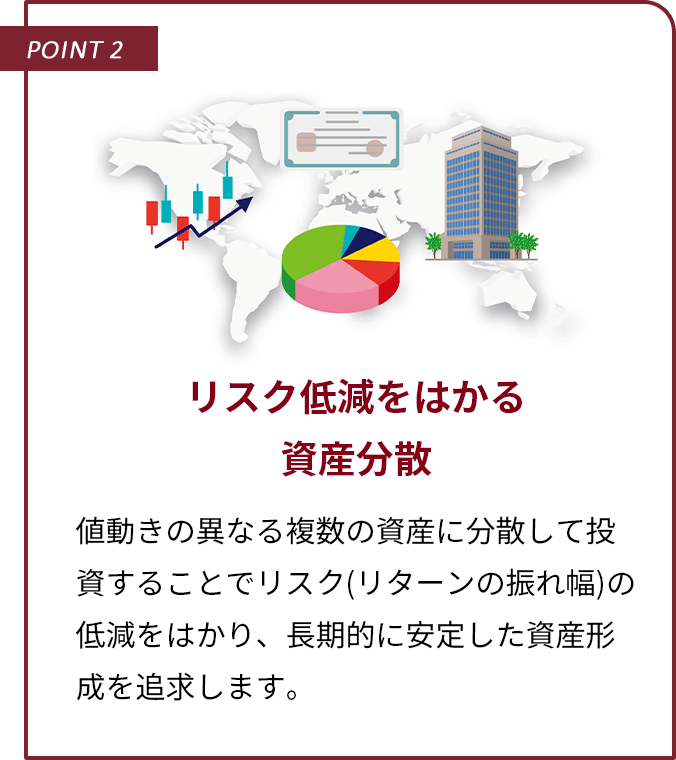 リスク低減をはかる 資産分散